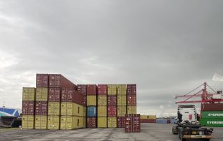 Photo of containers at the Bristol Port Company taken during a tour for the One City Transport Board