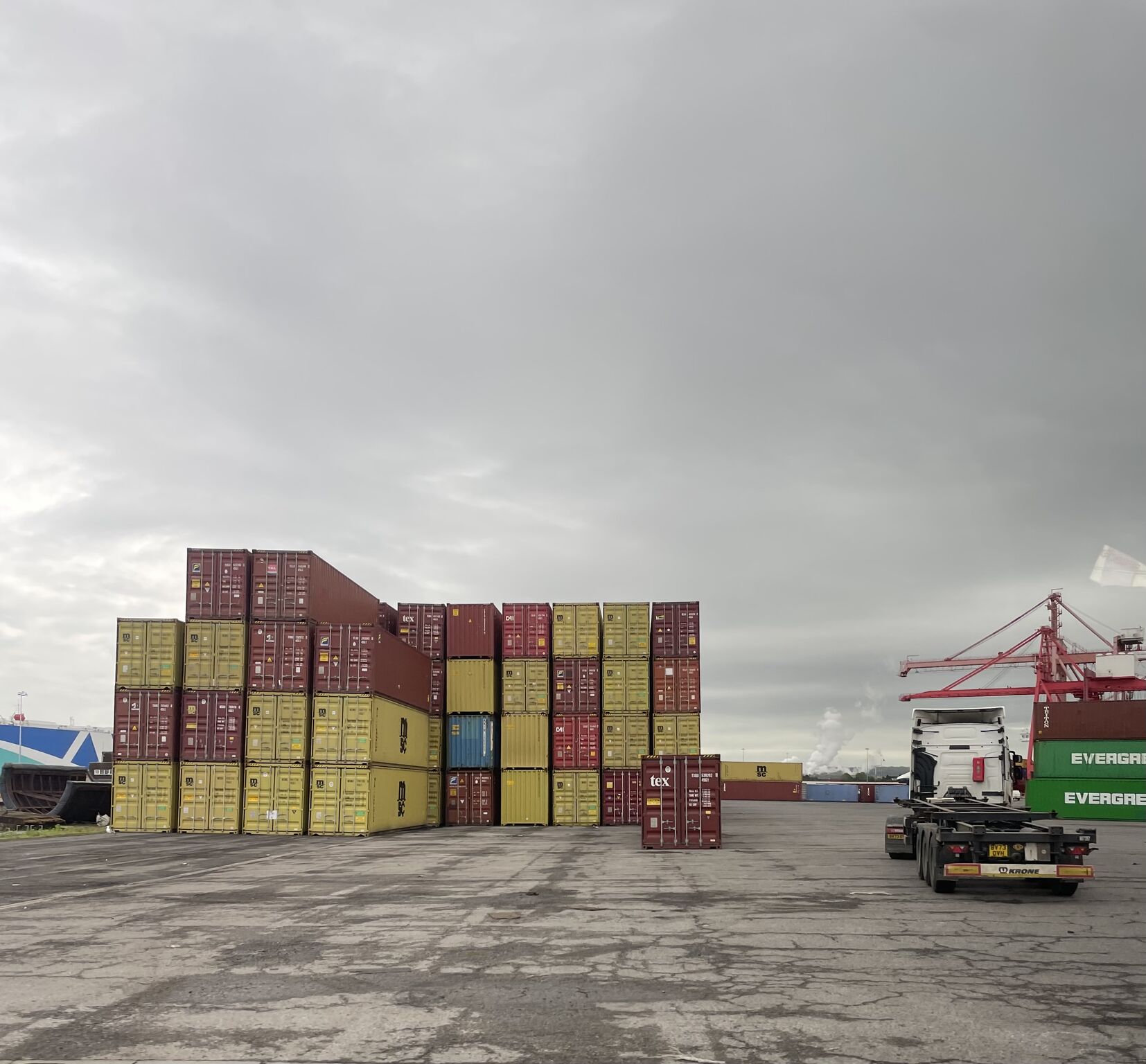 Photo of containers at the Bristol Port Company taken during a tour for the One City Transport Board